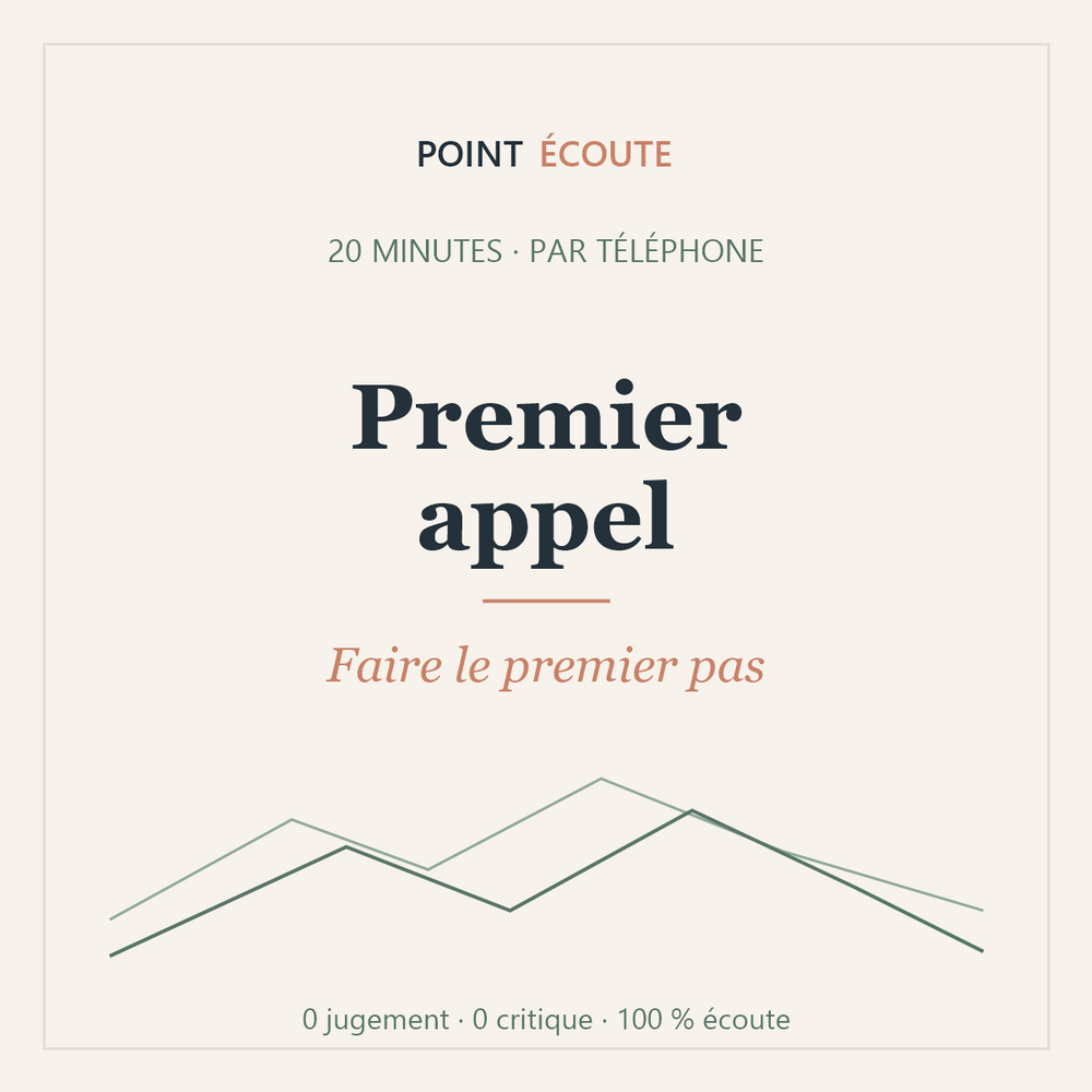 Premier appel Point Écoute — 20 minutes par téléphone